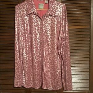 Vintage Roper  Pink Animal Print western pearl snap show shirt